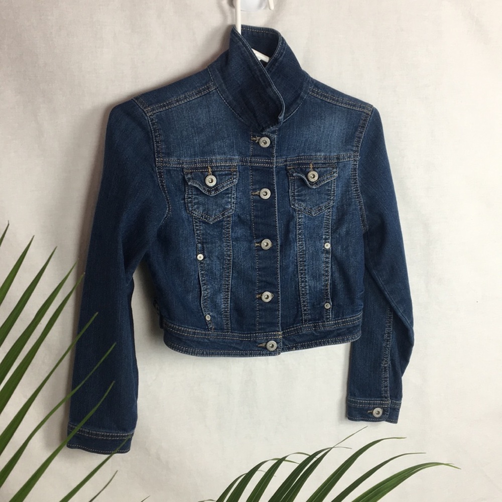 arizona jeans cropped denim jacket!